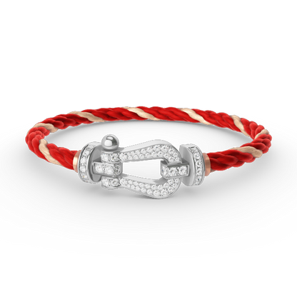 [⭐Spark]FORCE LARGE HORSESHOE FULL DIAMOND BRACELET SILVER