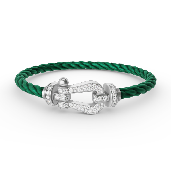 [⭐Spark]FORCE LARGE HORSESHOE FULL DIAMOND BRACELET SILVER