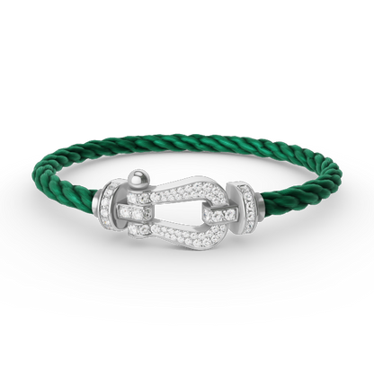 [⭐Spark]FORCE LARGE HORSESHOE FULL DIAMOND BRACELET SILVER
