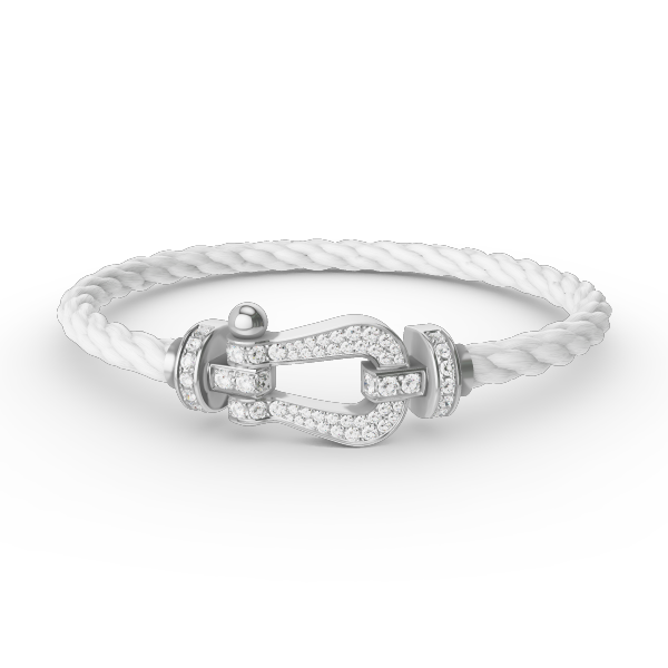 [⭐Spark]FORCE LARGE HORSESHOE FULL DIAMOND BRACELET SILVER