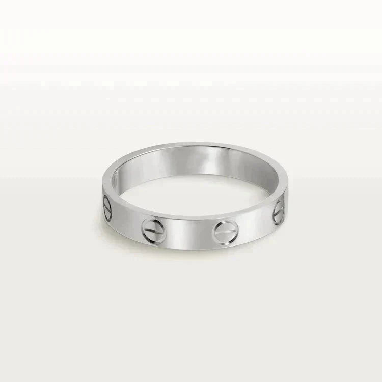 [⭐Spark]LOVE RING 4MM 1 DIAMOND SILVER