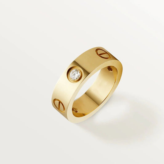 [⭐Spark]LOVE RING 5.5MM 3 DIAMONDS PINK GOLD