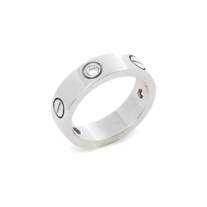 [⭐Spark]LOVE RING 5.5MM 3 DIAMONDS SILVER