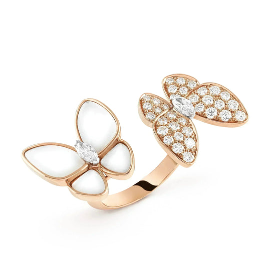 [⭐Spark]TWIN BUTTERFLY DIAMOND MOP RING