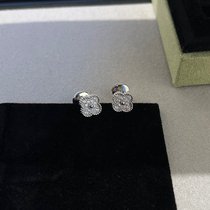 [⭐Spark]CLOVER MINI DIAMOND STUD EARRINGS