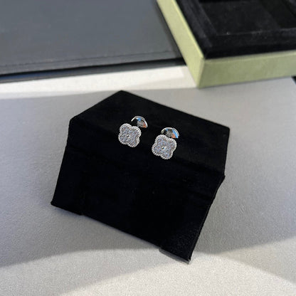 [⭐Spark]CLOVER MINI DIAMOND STUD EARRINGS