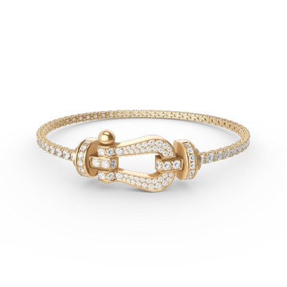 [⭐Spark]FORCE  LARGE HORSESHOE FULL DIAMOND TENNIS BRACELET